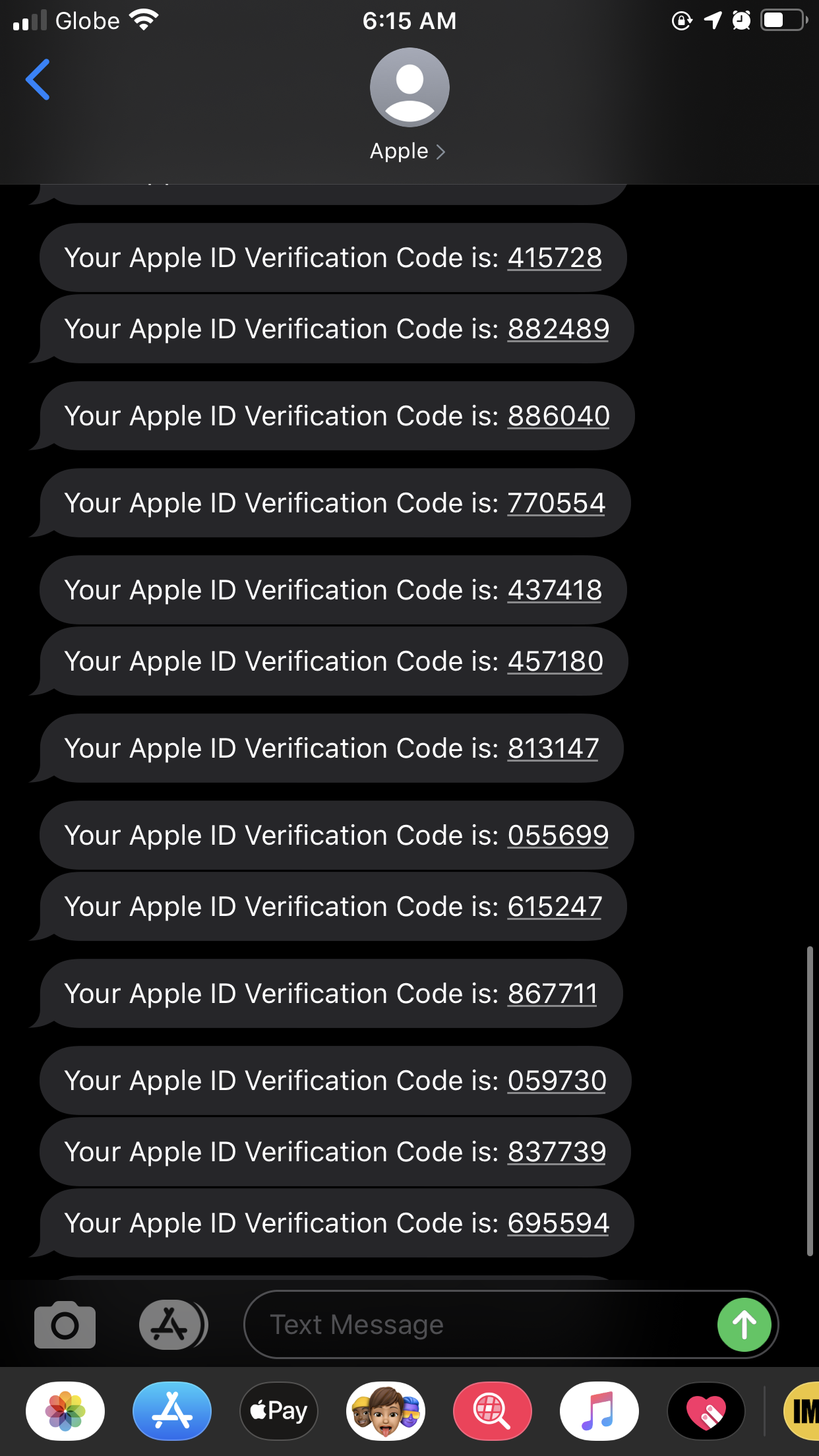 comment recevoir un code de validation apple