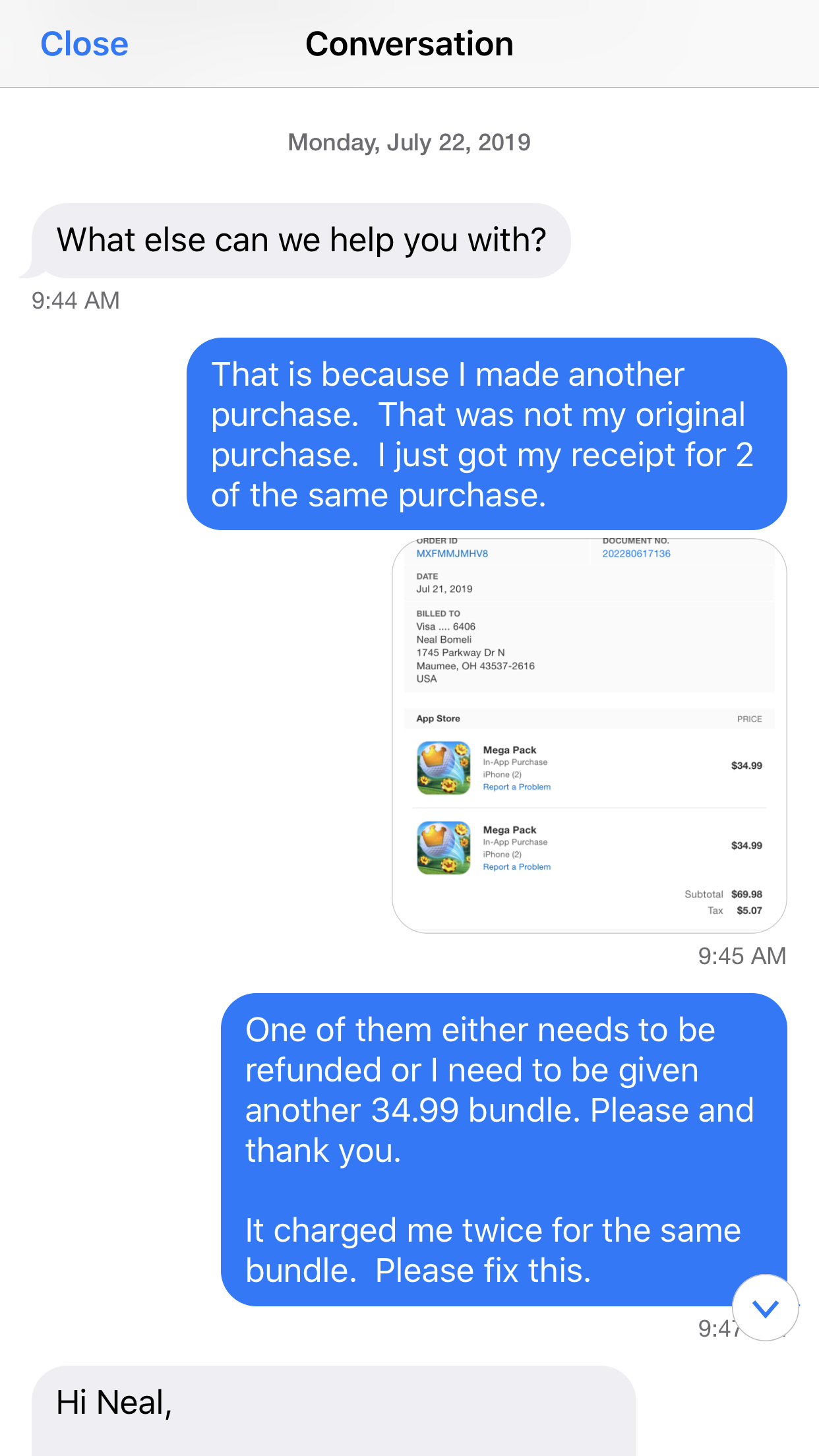 Refund for a purchase Apple Community