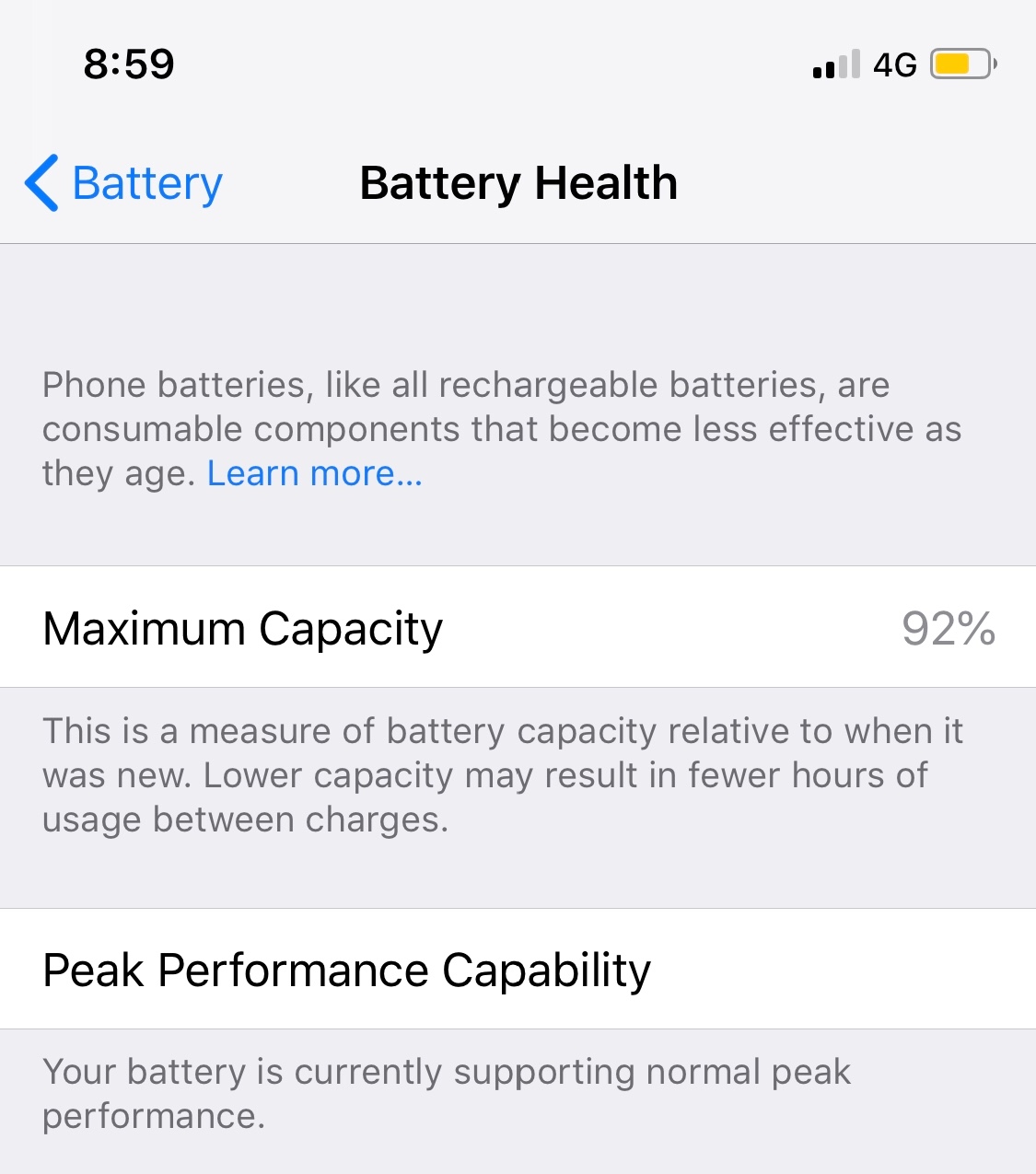 Battery Health Score Of 92 Percent After Apple Community