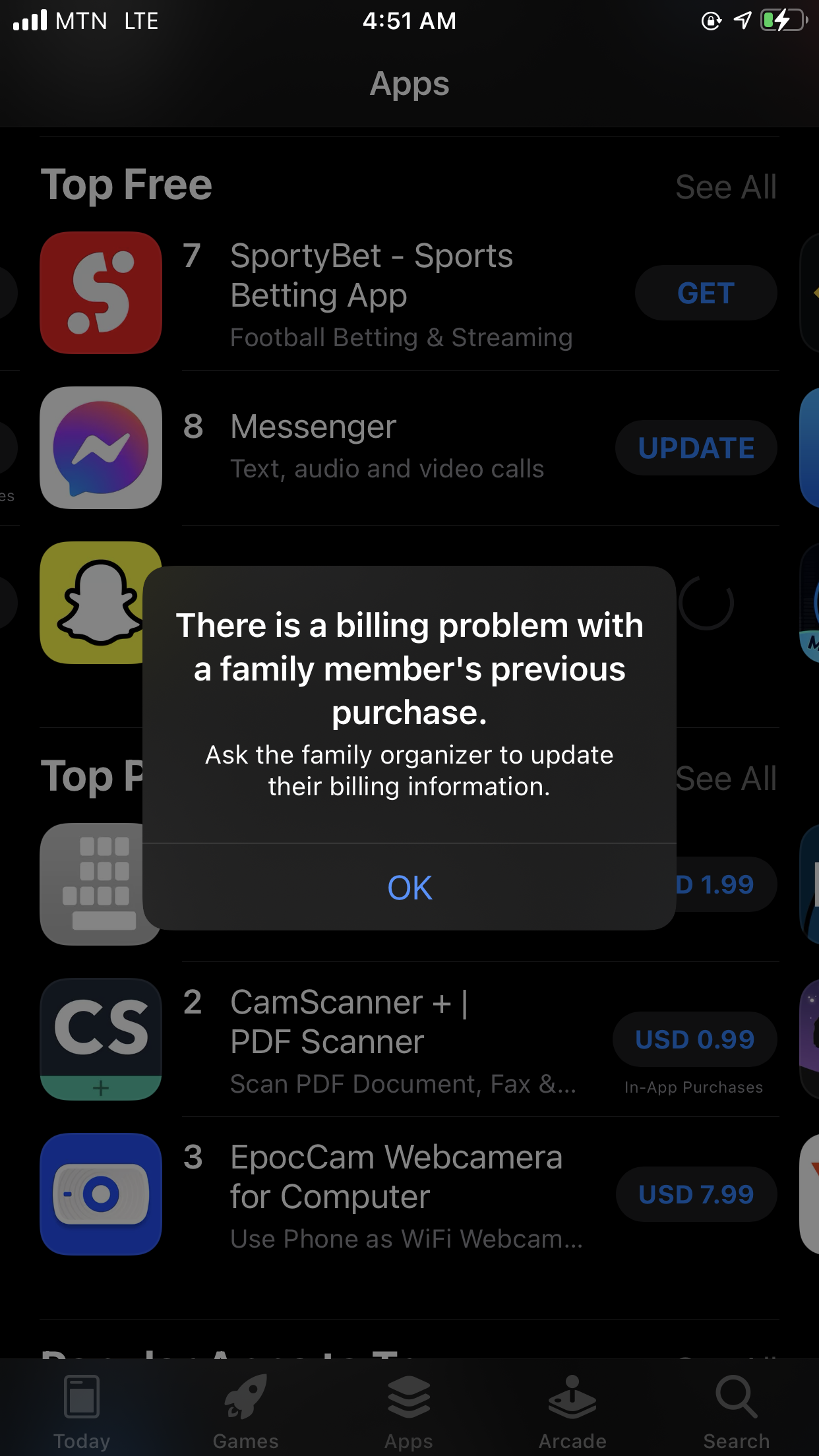 how to solve billing problem on iphone