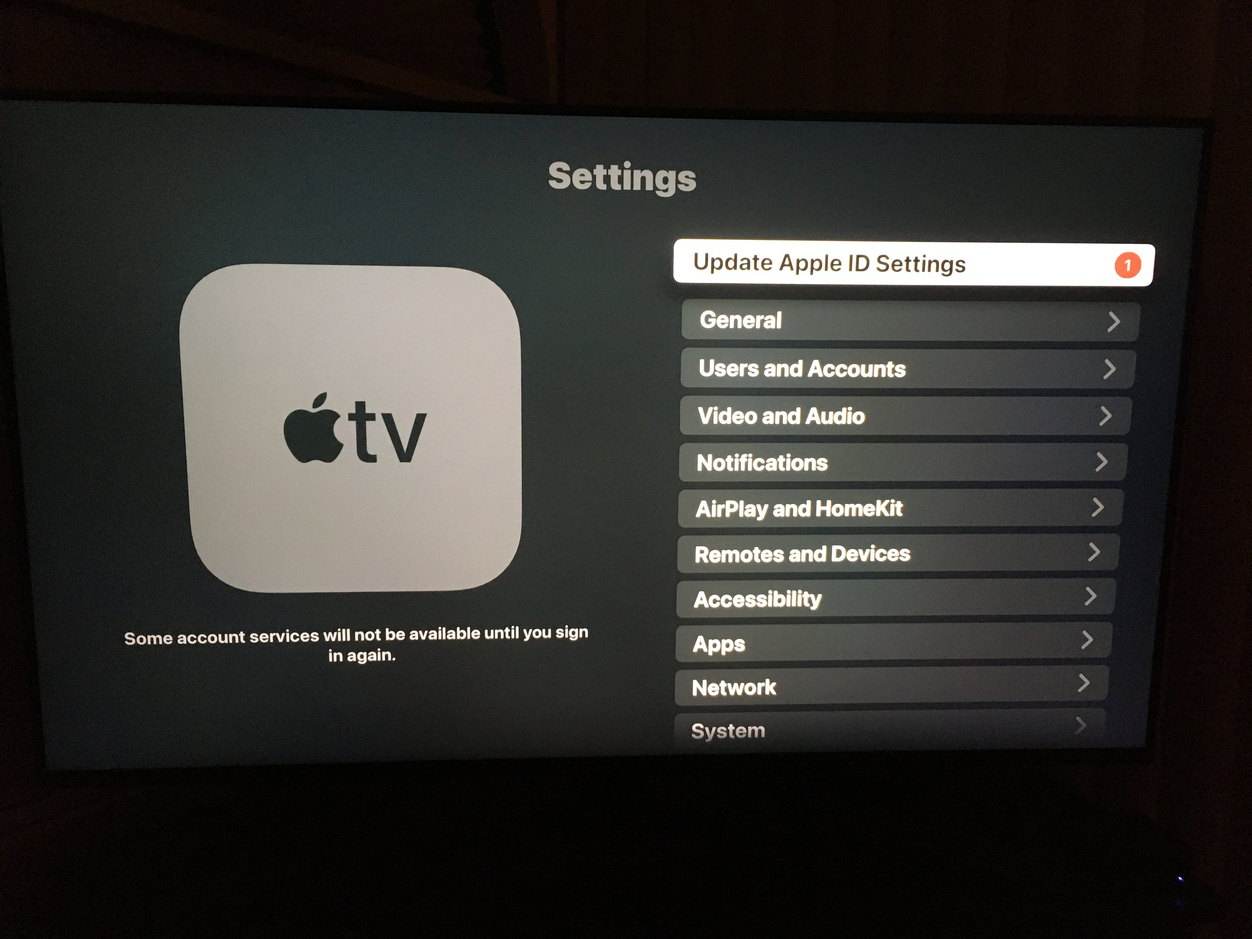 Forkludret chauffør Helt tør AppleTV 4k is asking to UPDATE APPLE ID S… - Apple Community