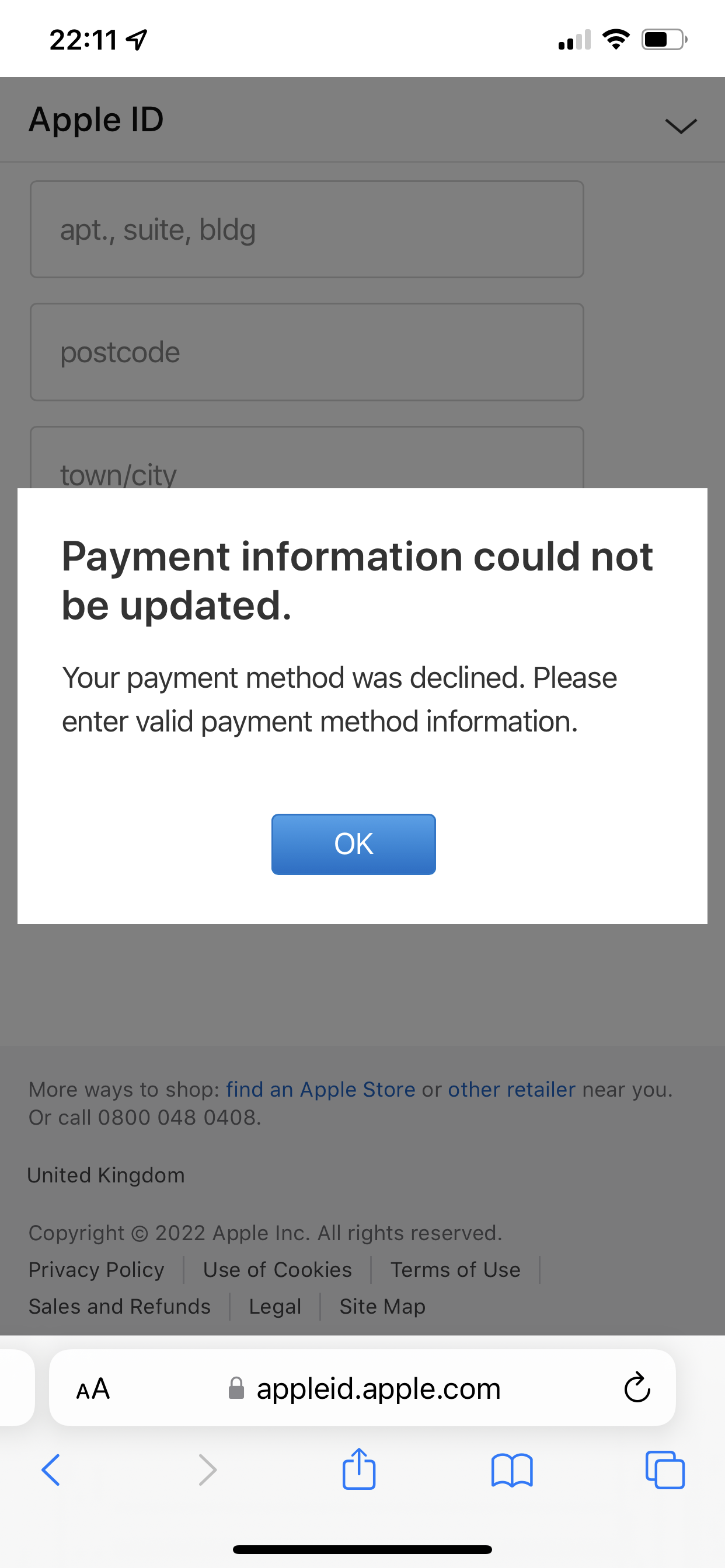 Payment Method Declined Apple Community