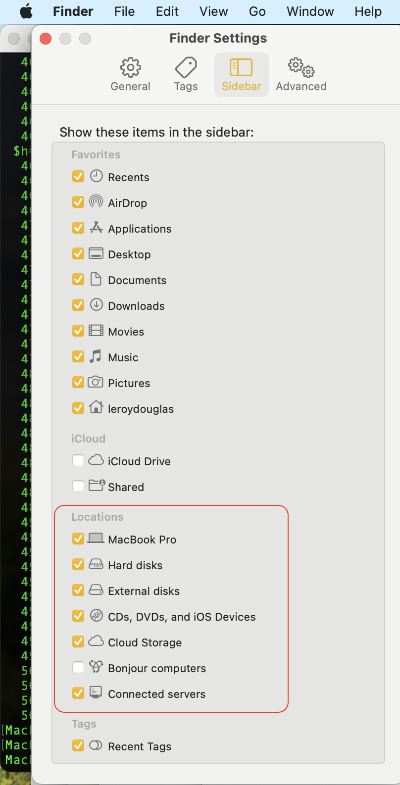 Location is grayed out in Finder Display Apple Community