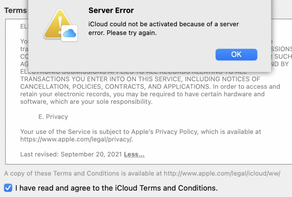 Unable to accept Terms and Conditions s… Apple Community