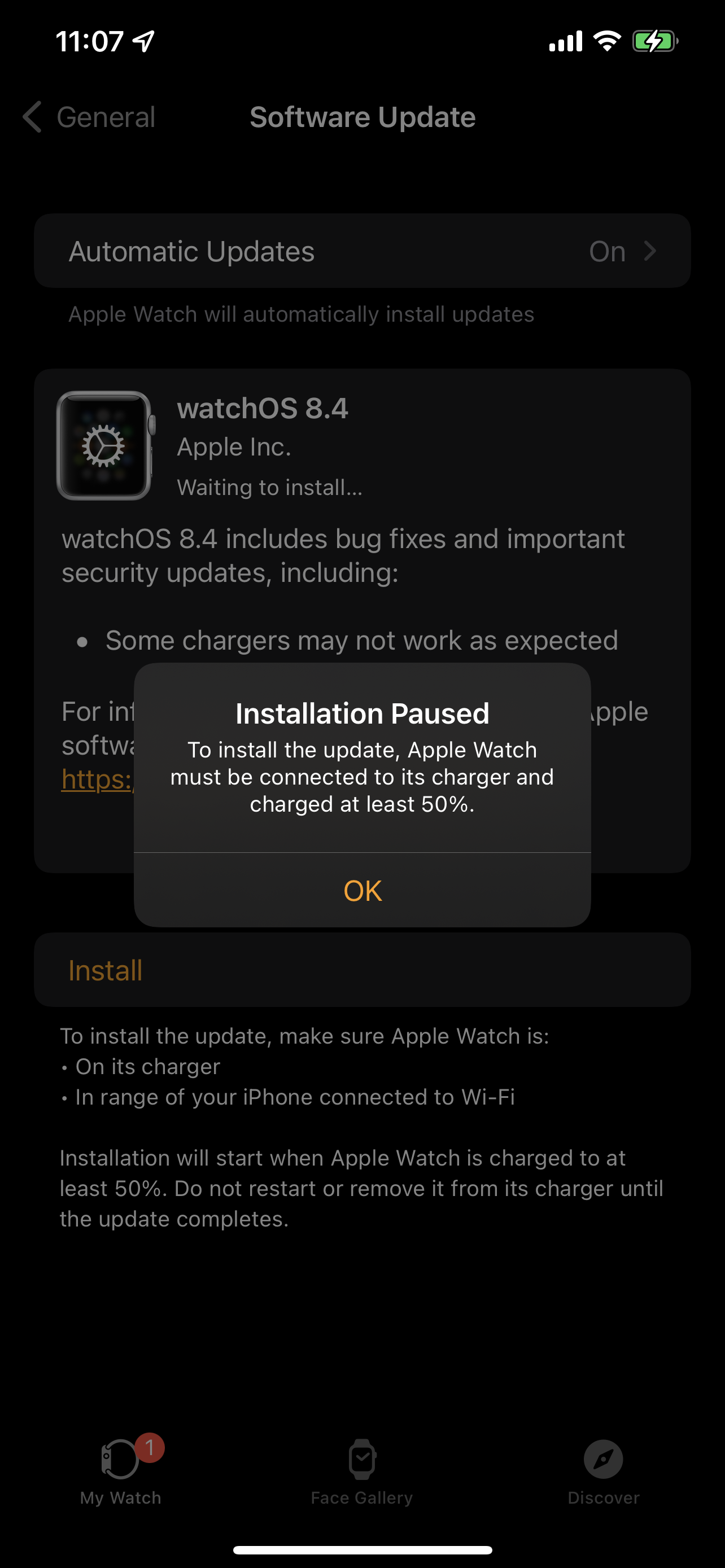 How to install best sale update on apple watch