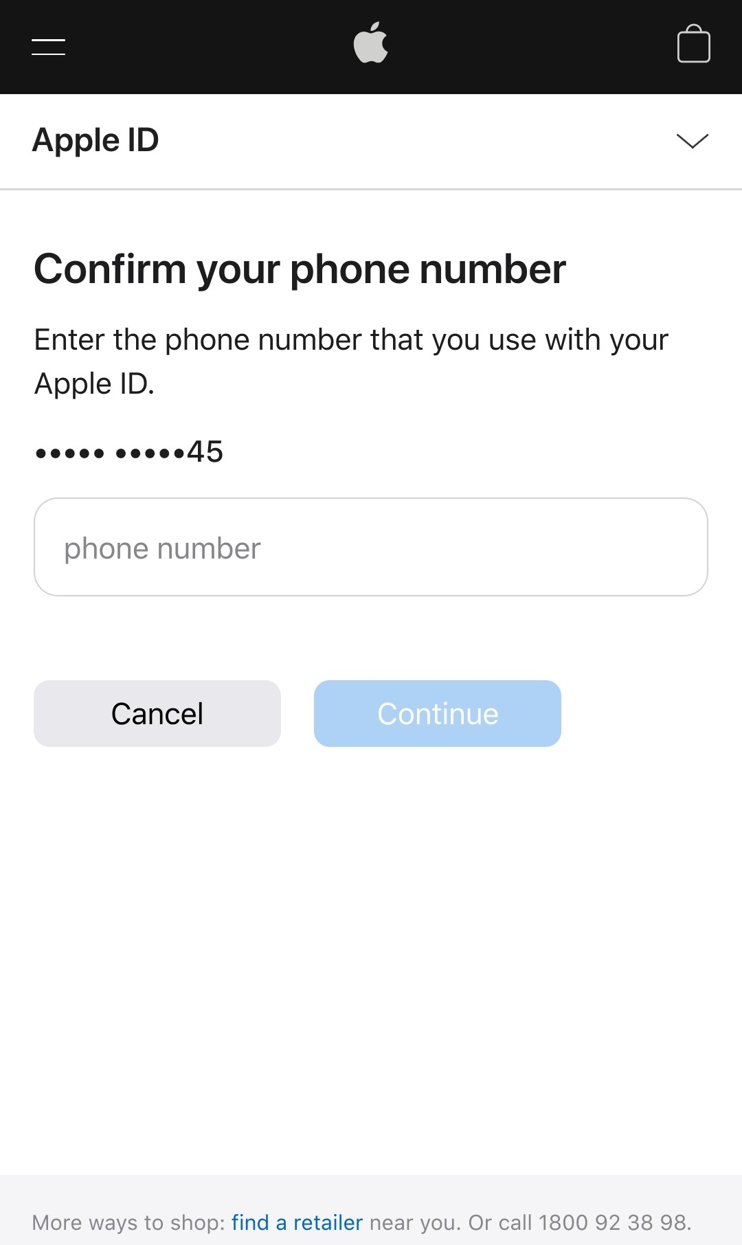 Apple store id help