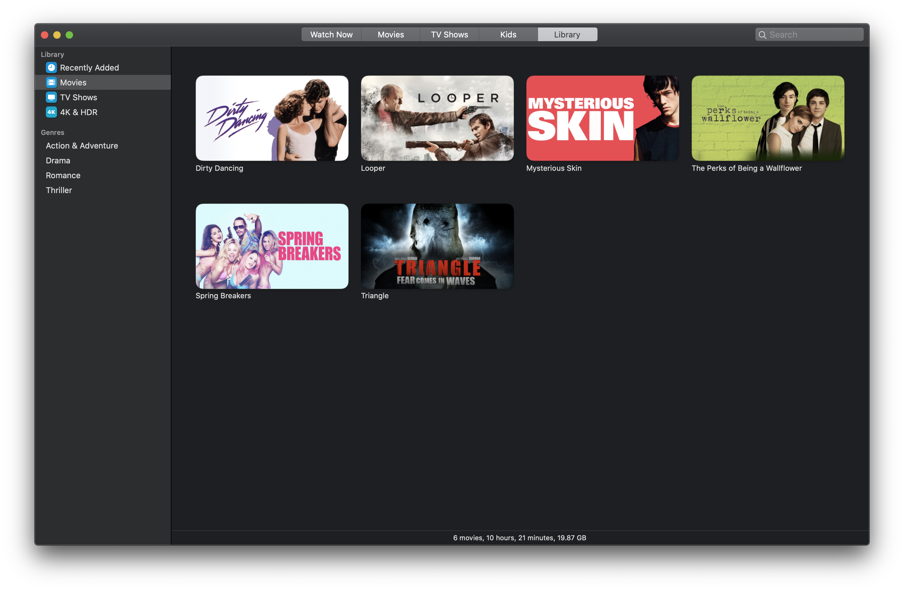 Where are my Apple TV movies stored?