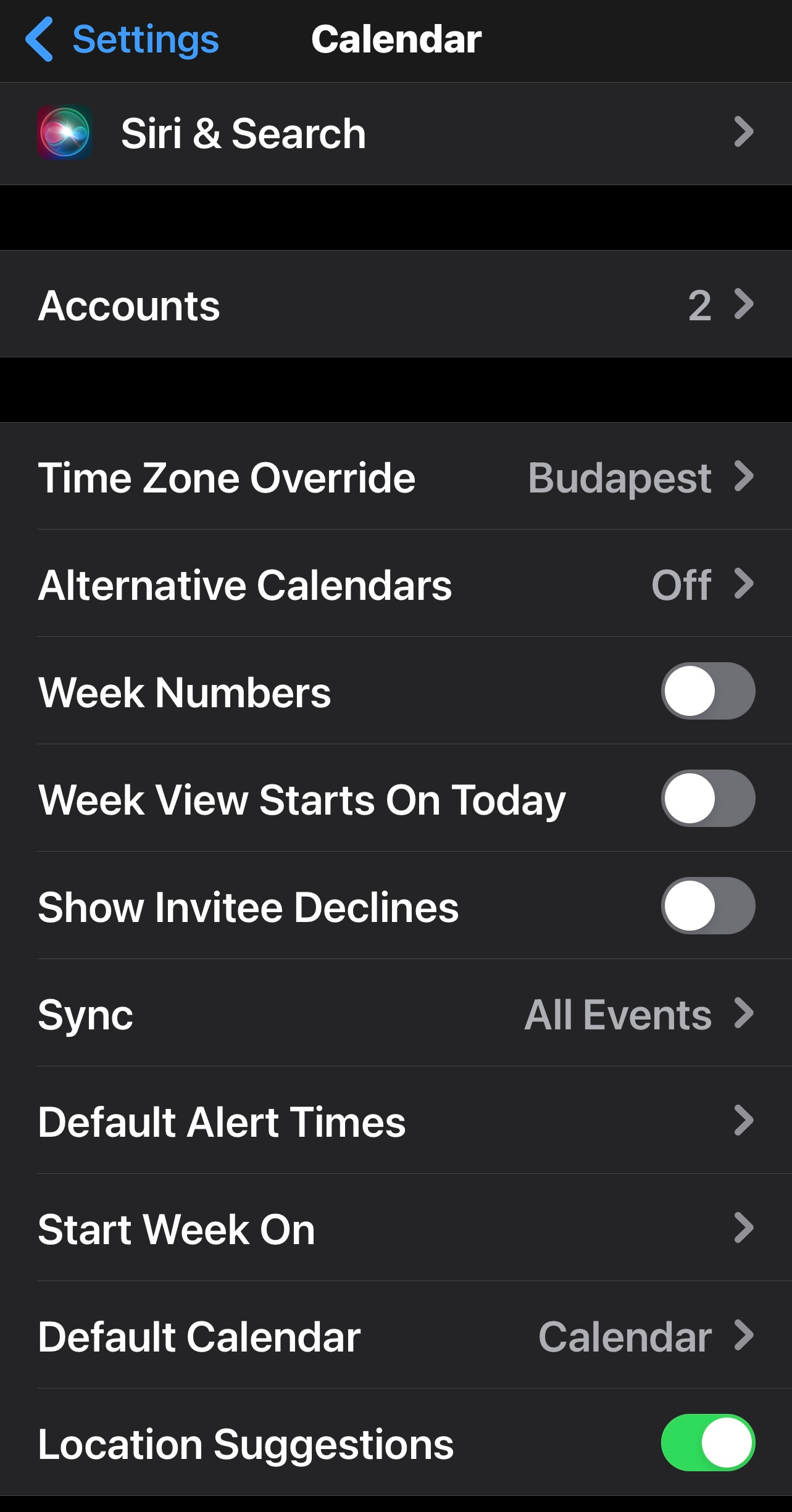 What are the iOS settings to show calenda… Apple Community