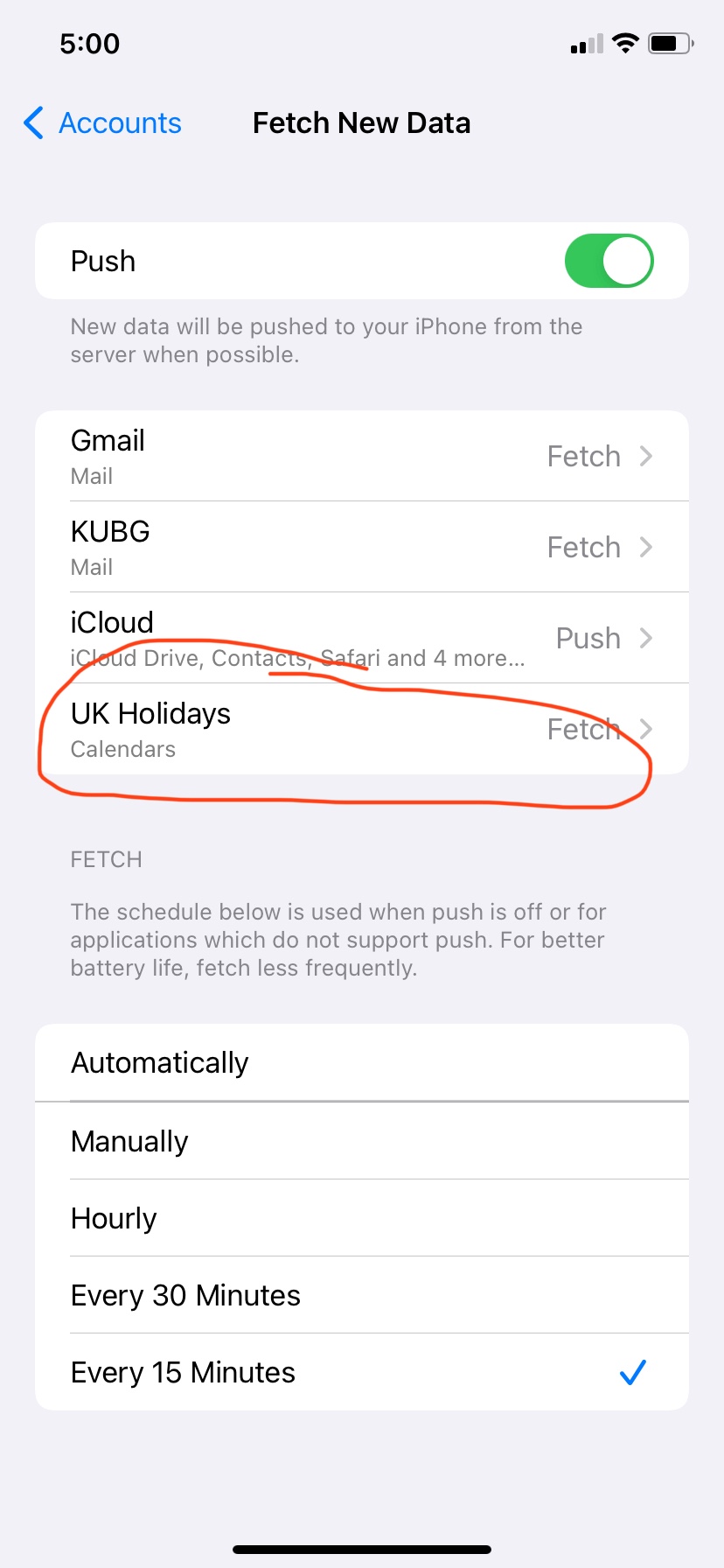 Holidays Calendar In “fetch New Data” Sec… - Apple Community