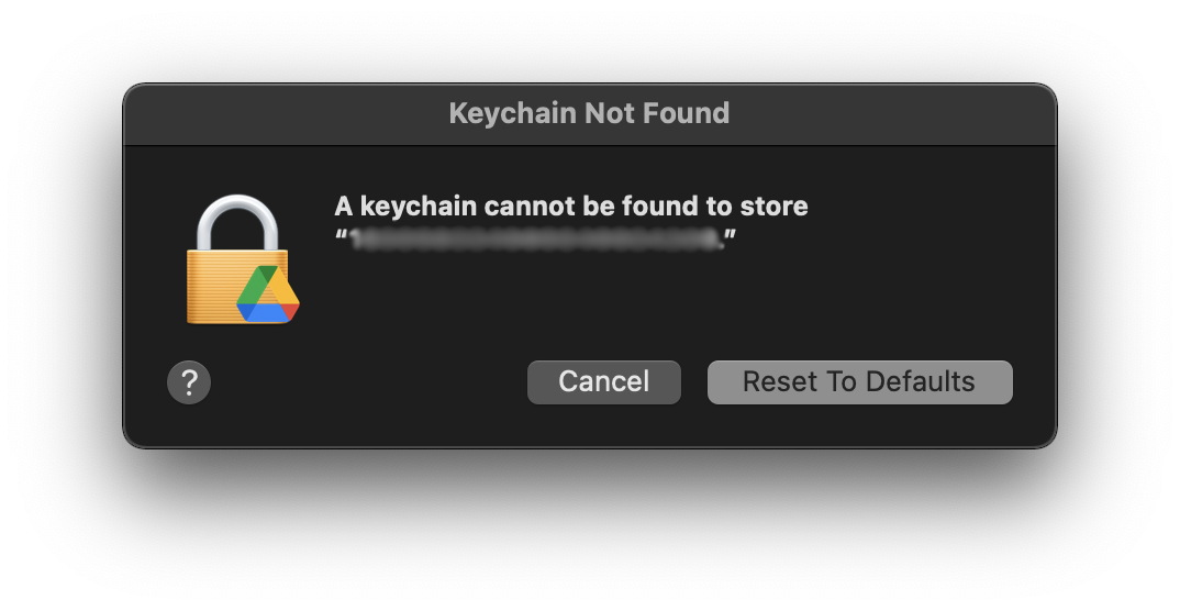 "keychain cannot be found to store" Apple Community