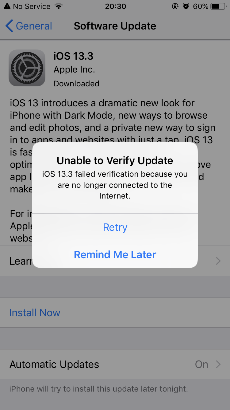 Update Vertification Fail - Apple Community