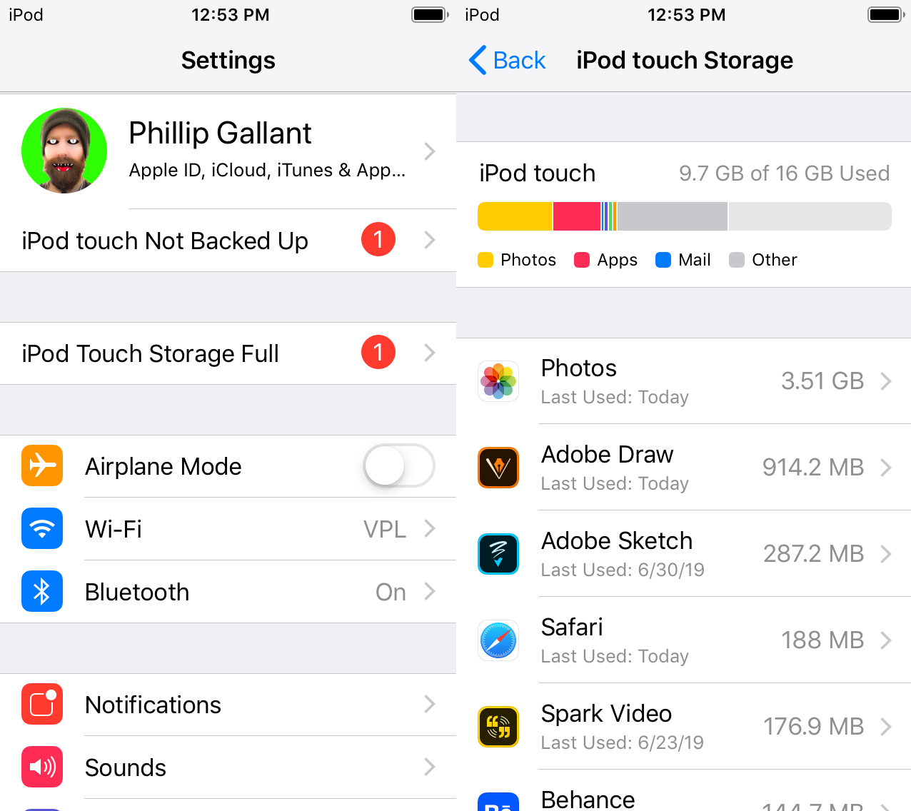 iPod Touch Storage Messages "Storage is … Apple Community