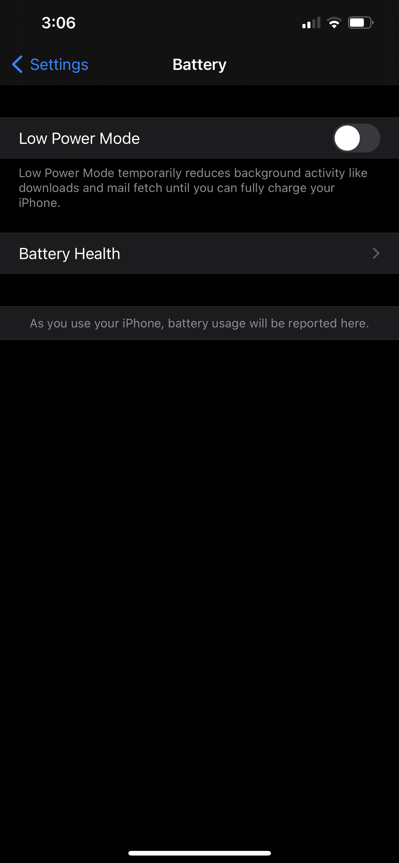 Battery usage report not showing up Apple Community