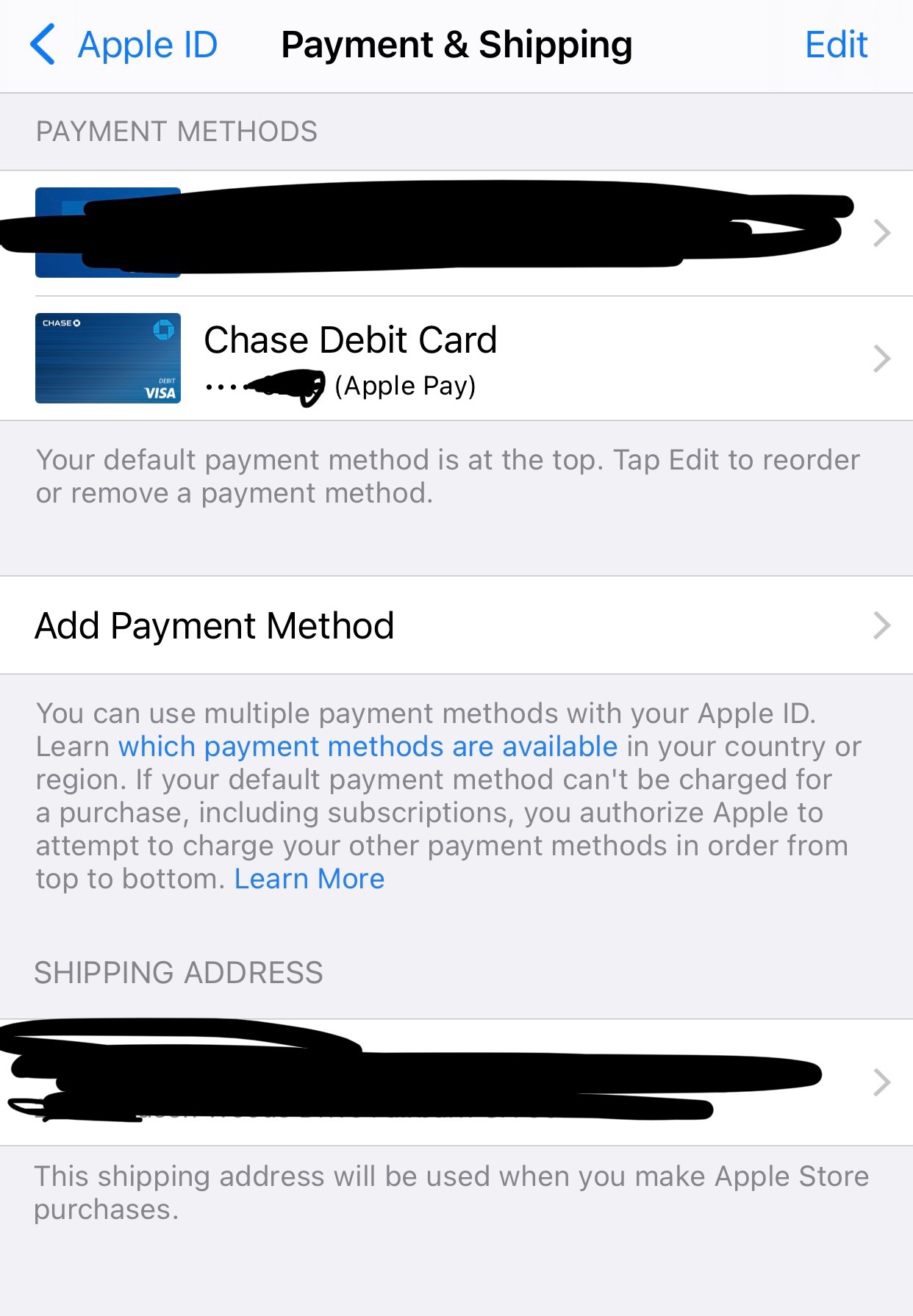 how do i change my apple pay card number