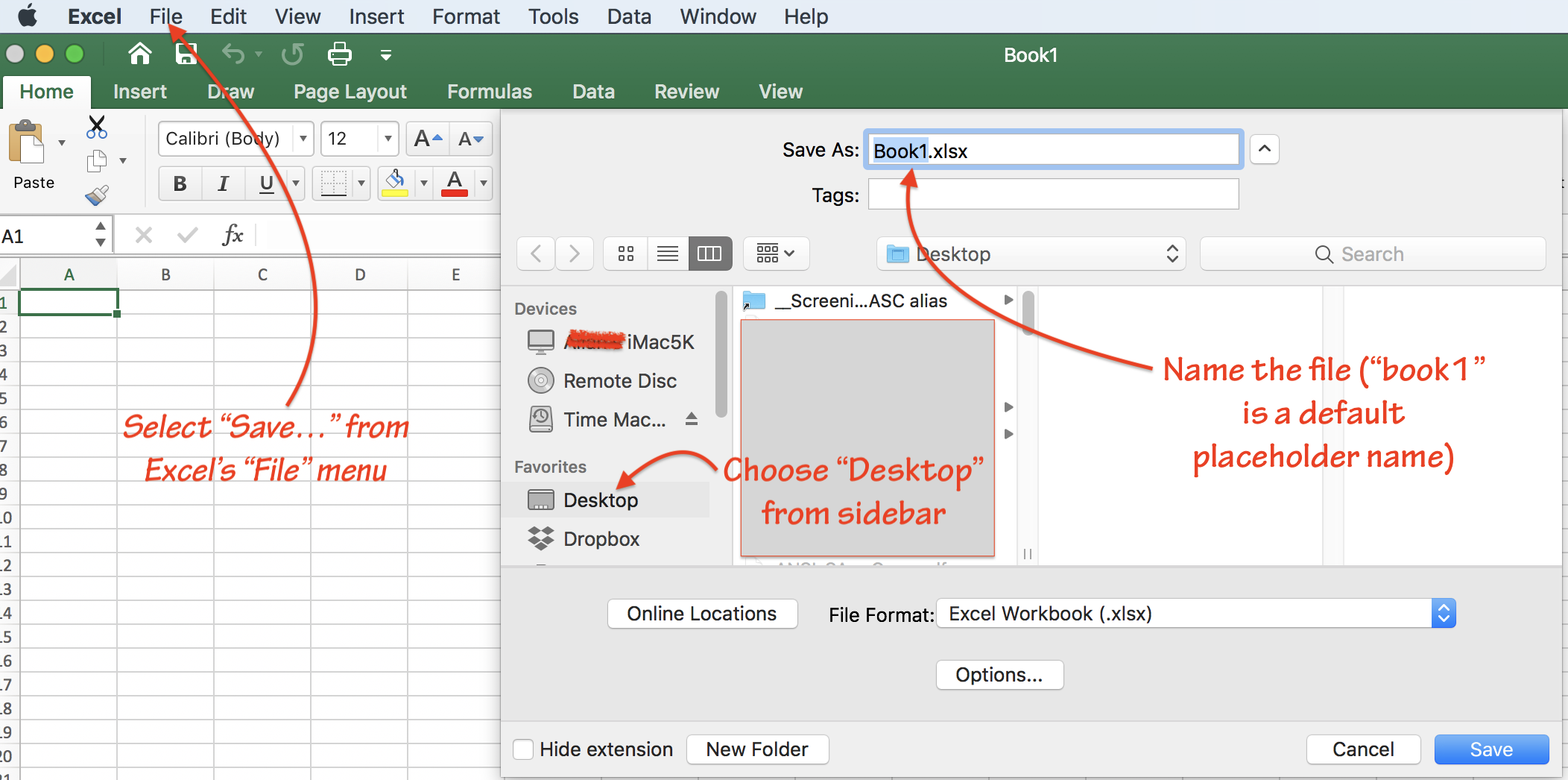 How Do I Save An Excel File To My Desktop Apple Community