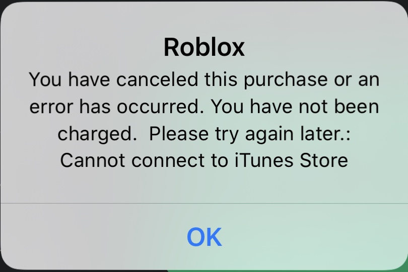 Roblox purchasing error - Apple Community