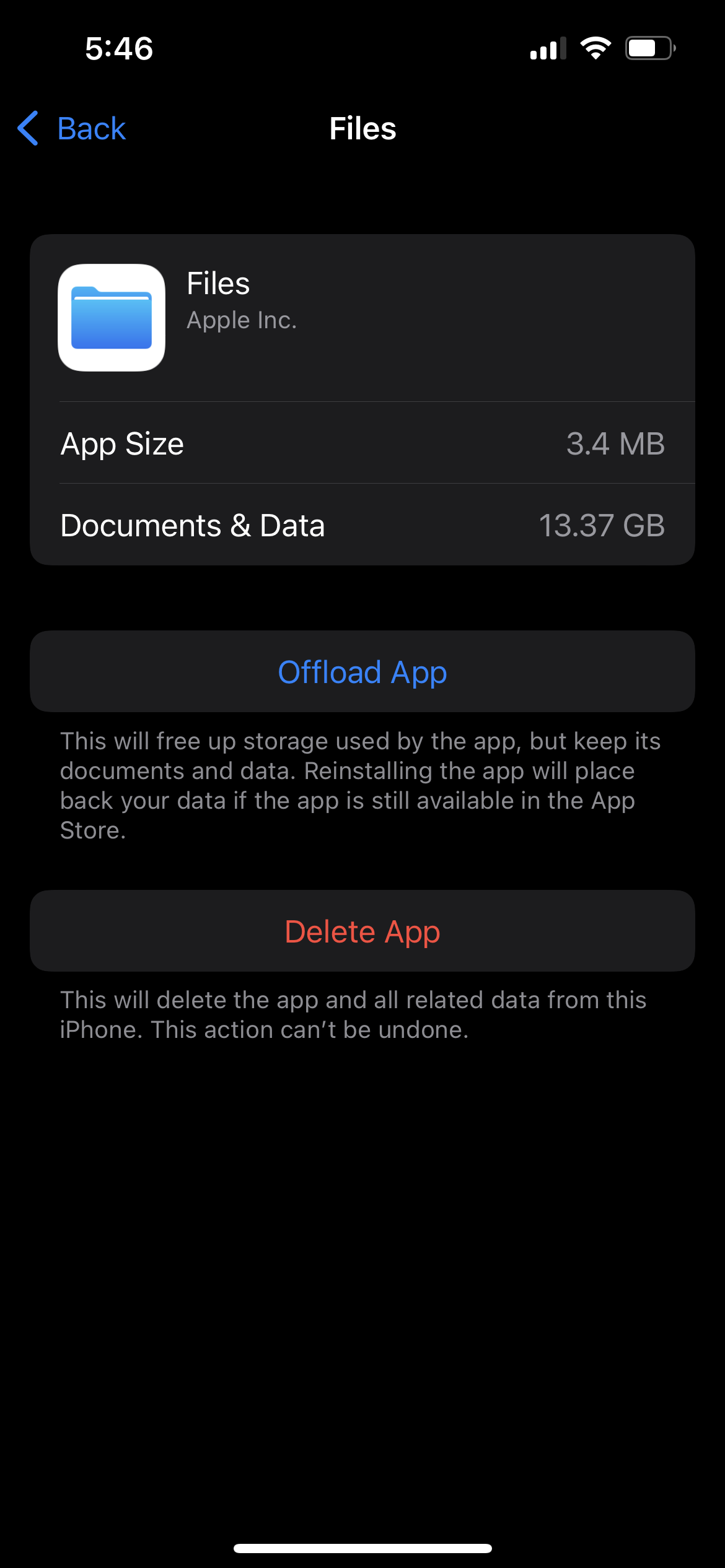 Why does the Files app take up so much sp… Apple Community
