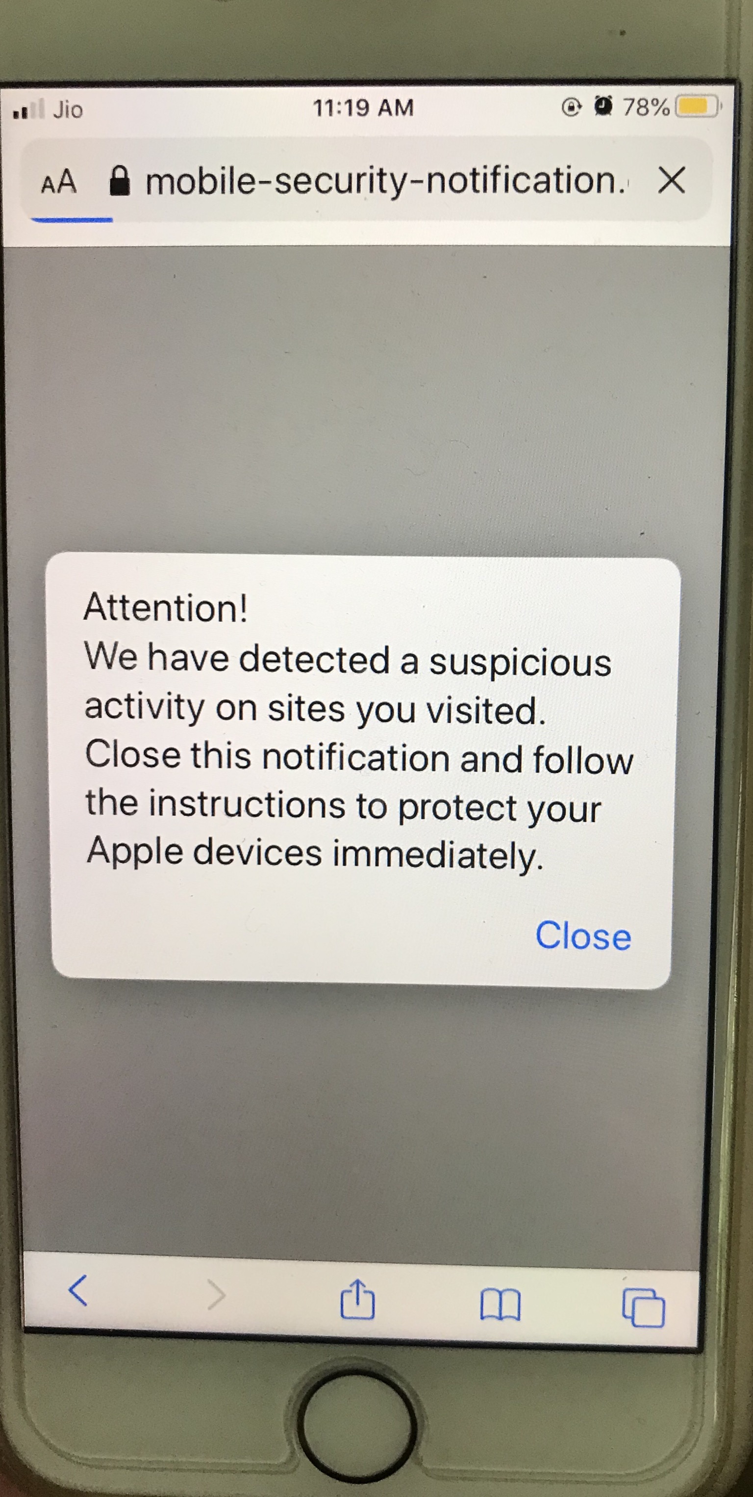 Mobile security notification Apple Community