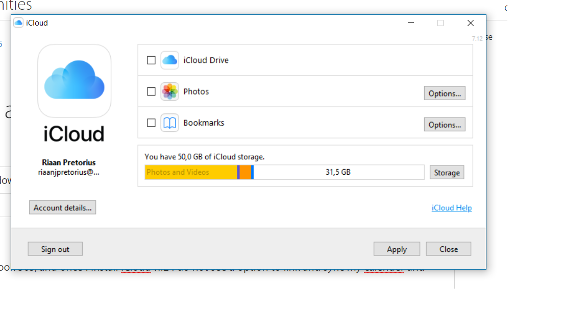 ICloud Windows Application Not Giving Opt… - Apple Community