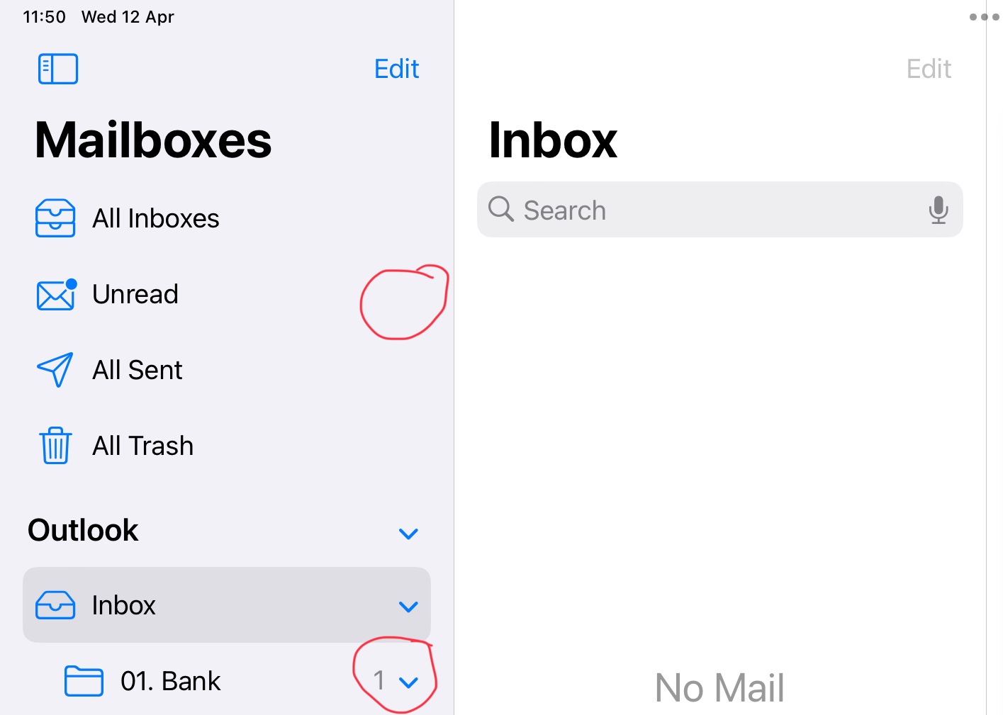 Unread Subfolder In Ipad Native Mail App Apple Community