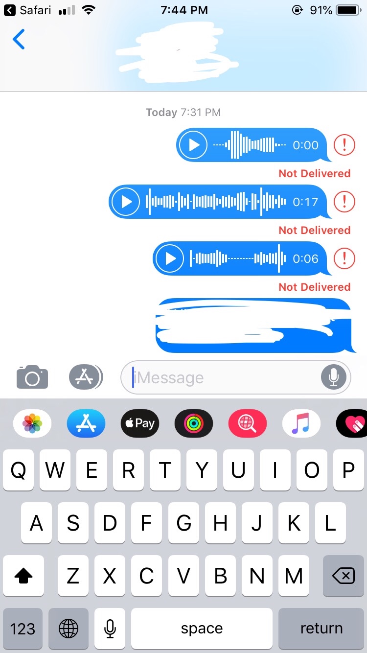 Voice messages not delivering on iMessage - Apple Community