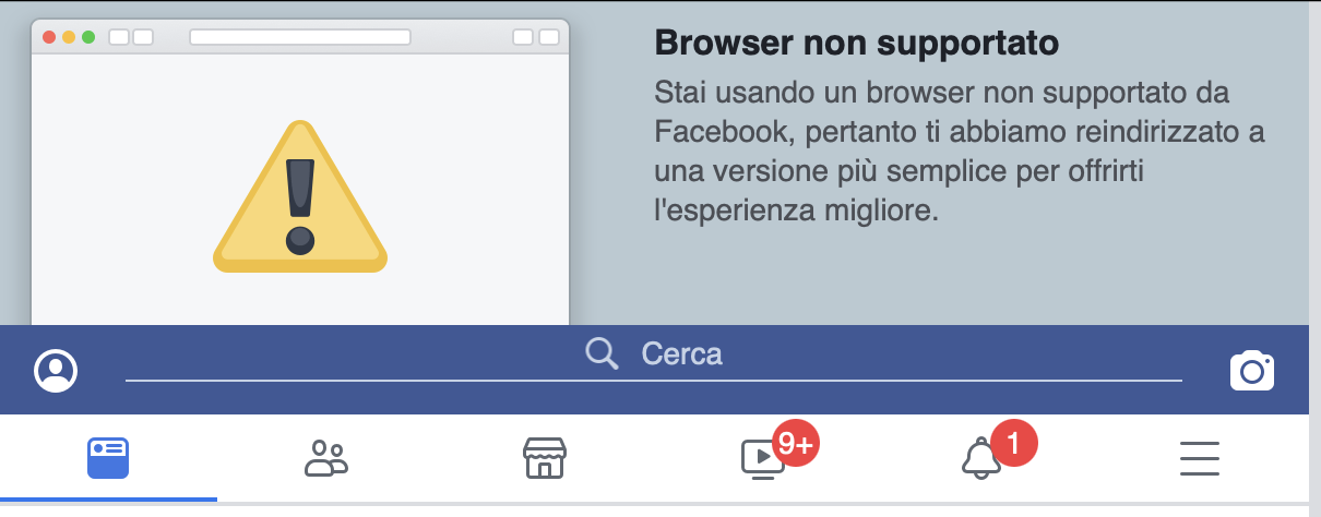 facebook safari non funziona