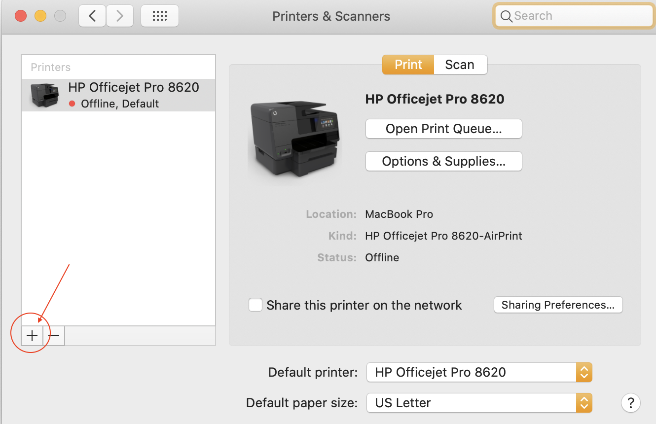 MacBook Won't Find Printer - Apple Community